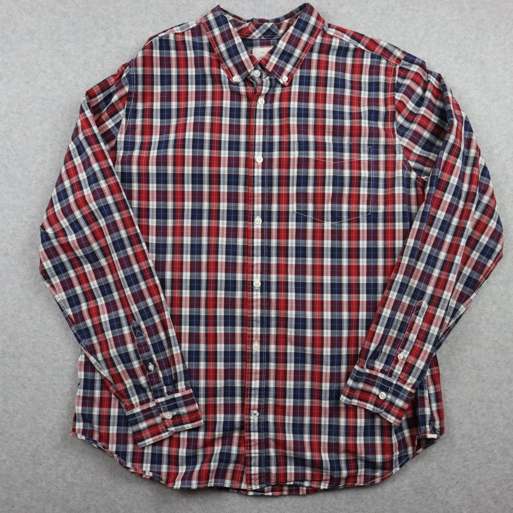 Gap Shirt Mens 2XLT Tall Lived-In Casual Pocket Button Up Plaid Long Sleeve